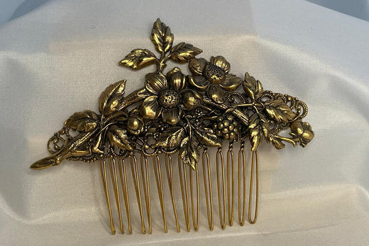 Floral french hair comb