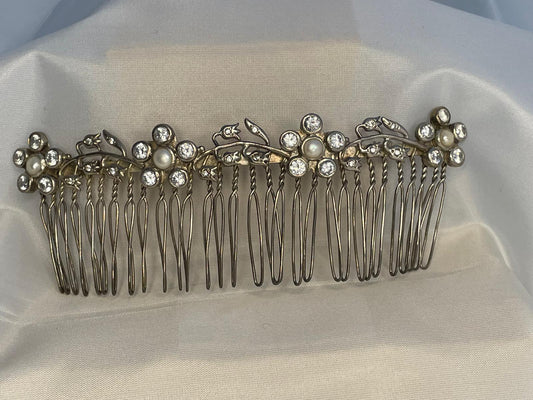 Lily of the Valley hand made sterling silver hair comb